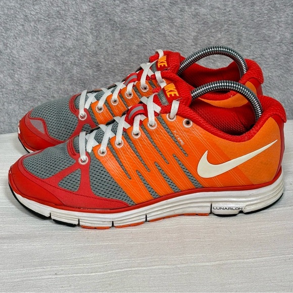 Nike Lunarlon Lunar Elite 2 FlyWire Running Shoes- Orange/Gray-Women Size 8.5 - Picture 4 of 9